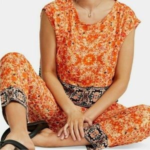 FREE PEOPLE Make My Day Tapestry Harem Pants Sets Fall Orange